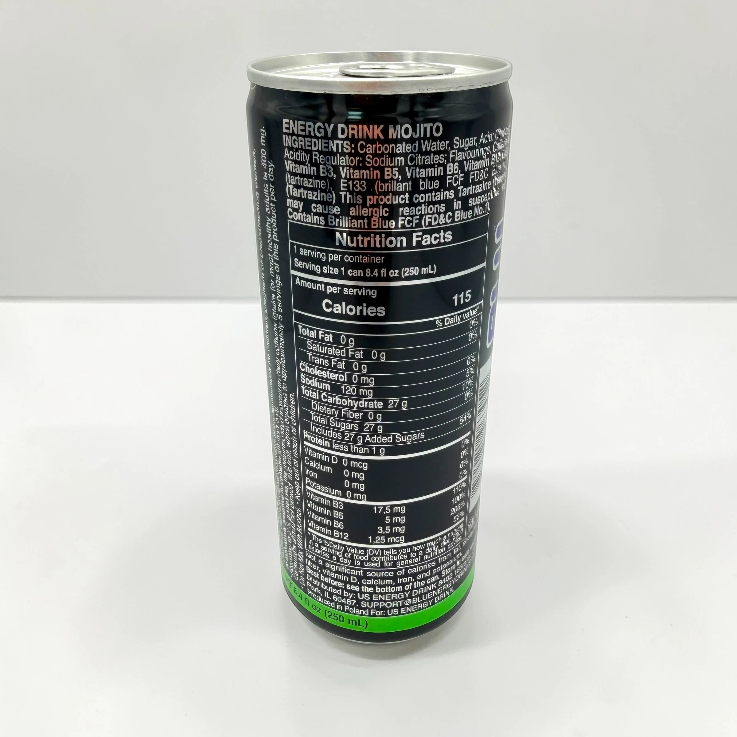 BLU Mojito Energy Drink 250ml Can - Image 5