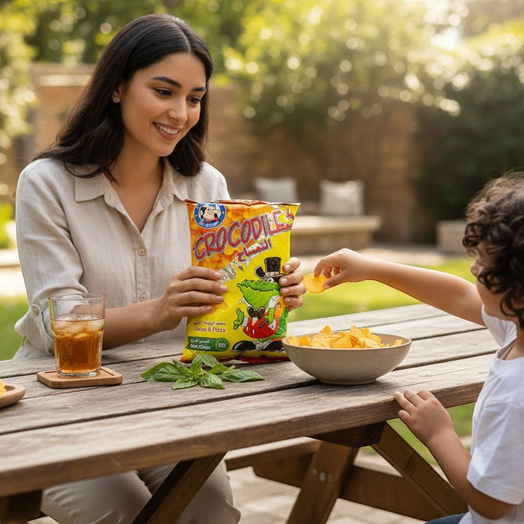 Mr. Chips Crocodile Cheese & Pizza Corn Chips 80g - Halal Snack - Image 3