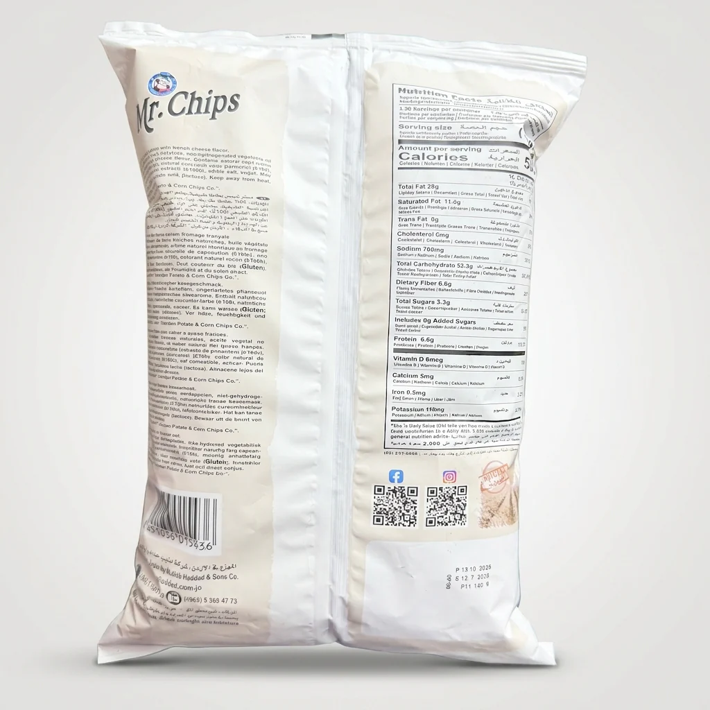 Mr. Chips French Cheese Flavour Potato Chips 80g - Crispy Middle Eastern Snack - Image 2