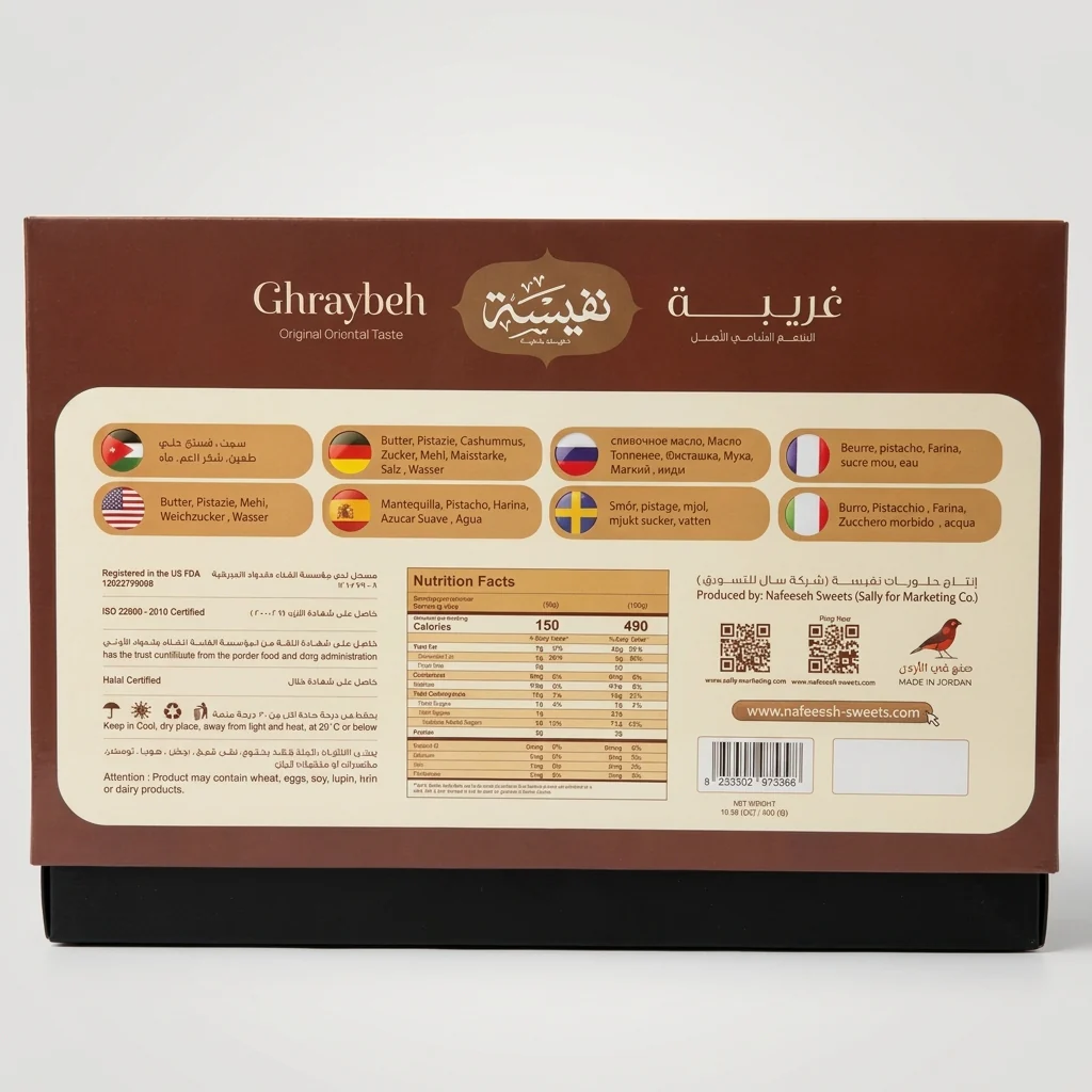 Nafeesah Ghraybeh 300g - Original Oriental Taste Butter Cookies - Image 2