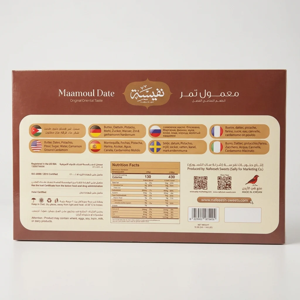 Nafeeseh Maamoul Dates 300g - Original Oriental Taste Filled Pastries - Image 2