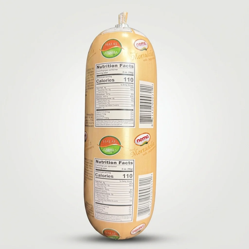 Nema Mortadella with Pepperoni 16 oz - Halal Smoked Deli Meat - Image 2