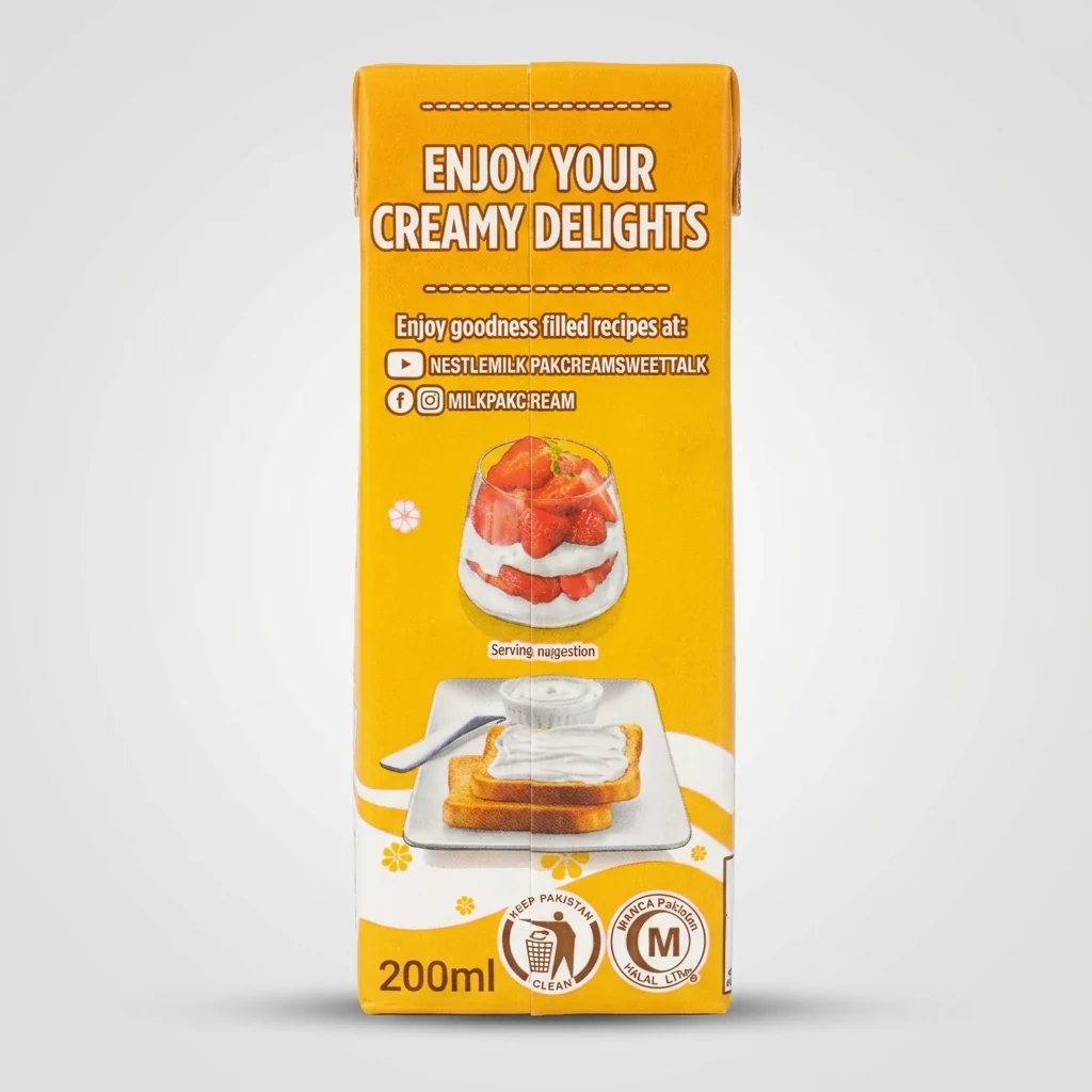 Nestlé Milk Pak Dairy Cream 200ml - Premium Pakistani Cooking Cream - Image 2