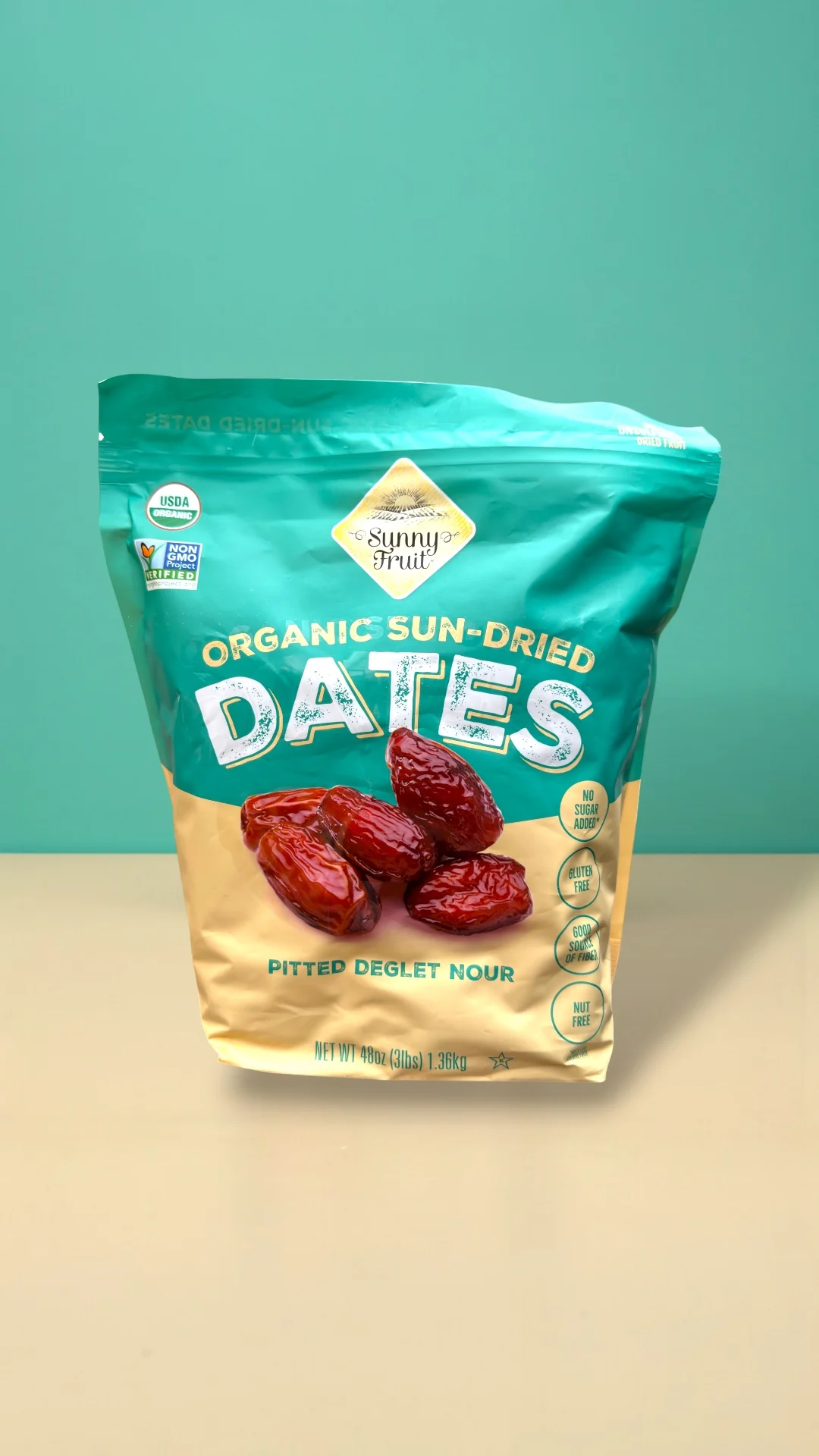 Sunny Fruit Organic Pitted Deglet Nour Dates – 48 Oz - Image 4