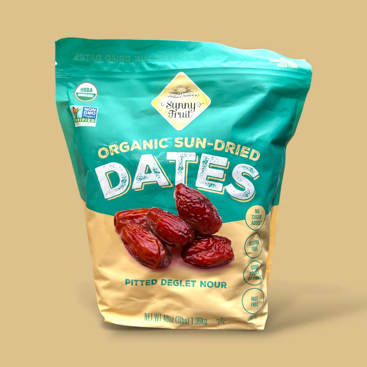 Sunny Fruit Organic Pitted Deglet Nour Dates – 48 Oz - Image 6