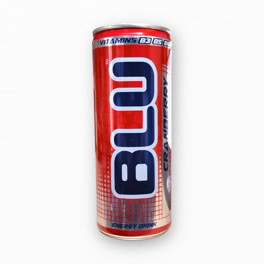 BLU DAY Cranberry Energy Drink 250ml Can - Image 3