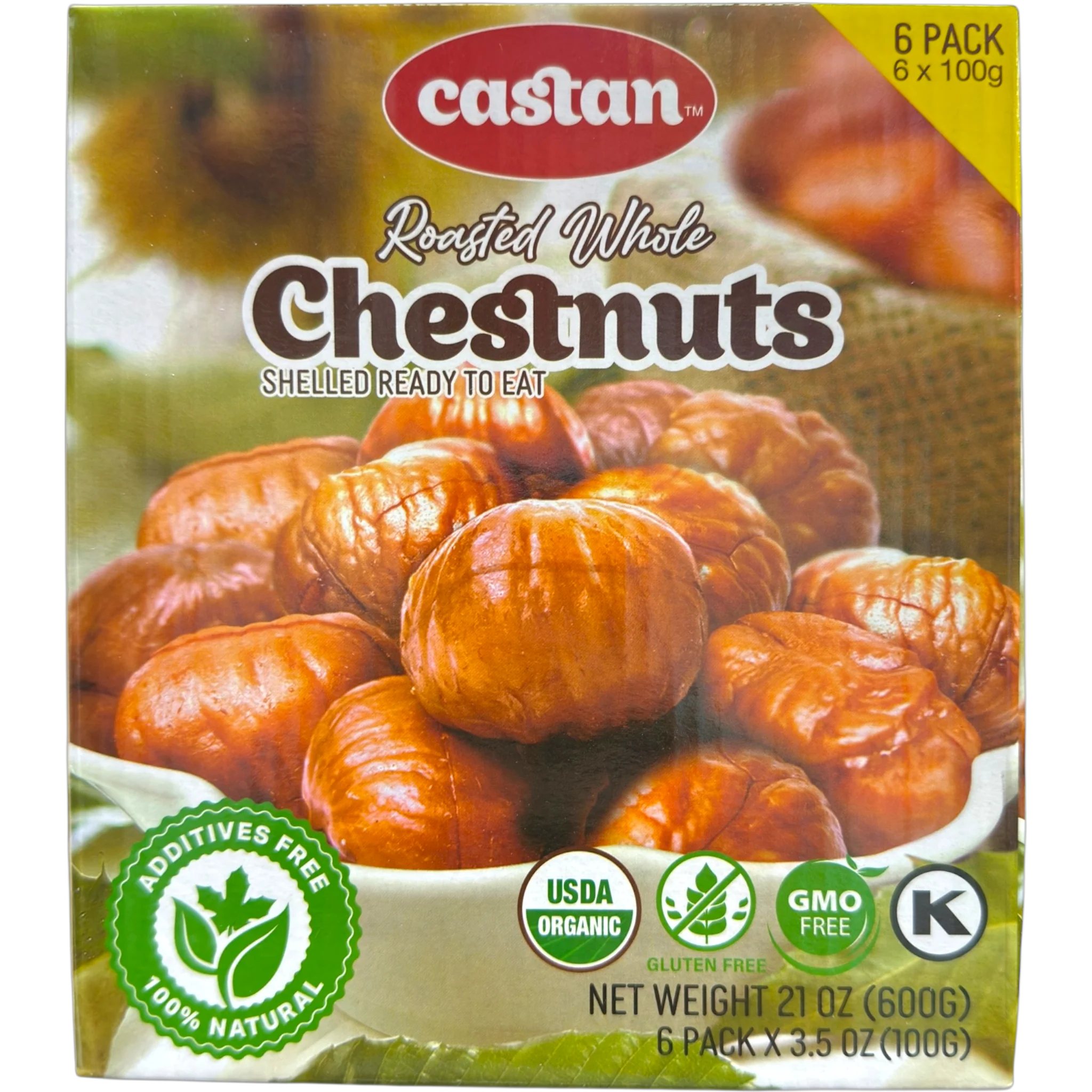 Castan Roasted Whole Chestnuts Snack – 6 Pack - Image 2