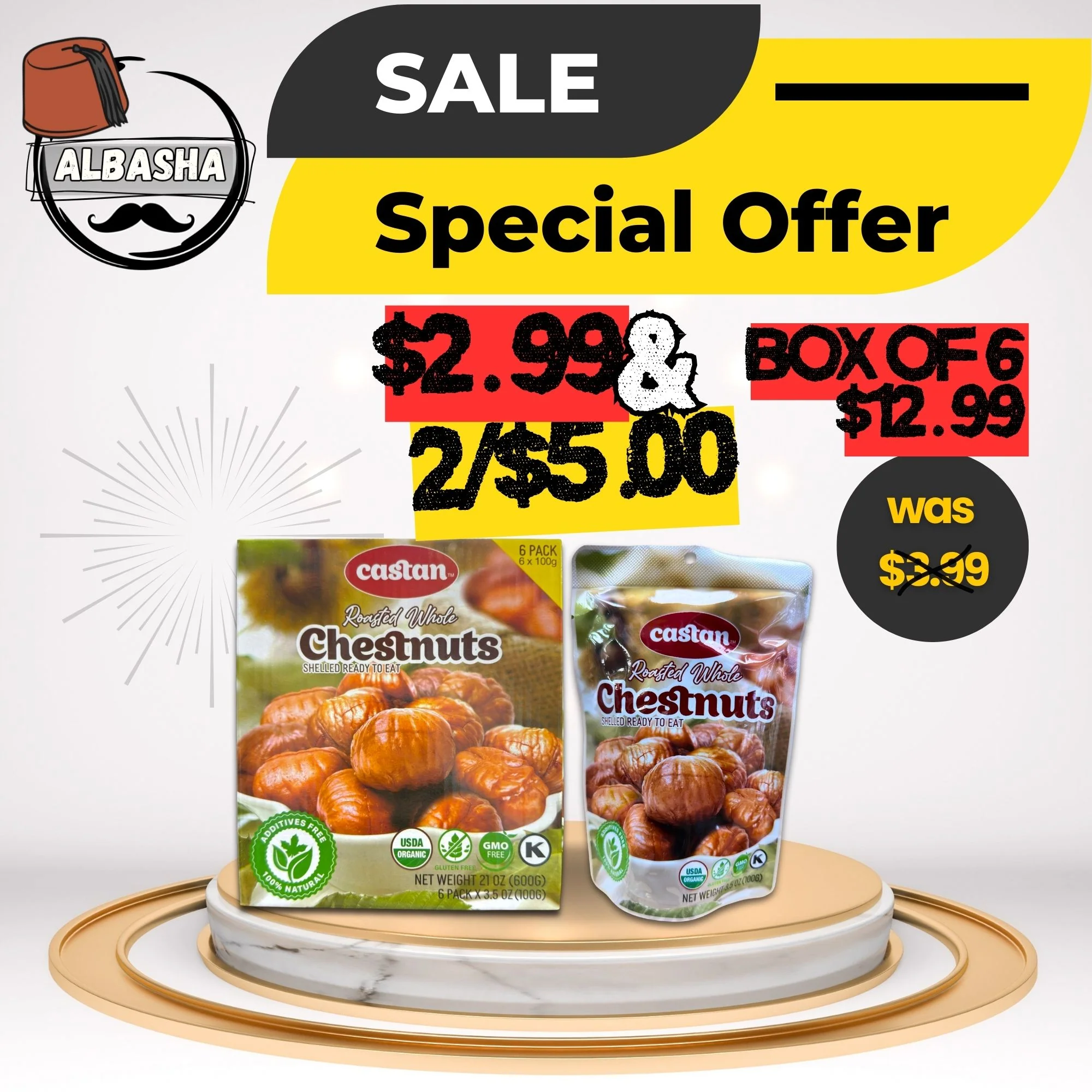 Castan Roasted Whole Chestnuts Snack – 6 Pack - Image 7