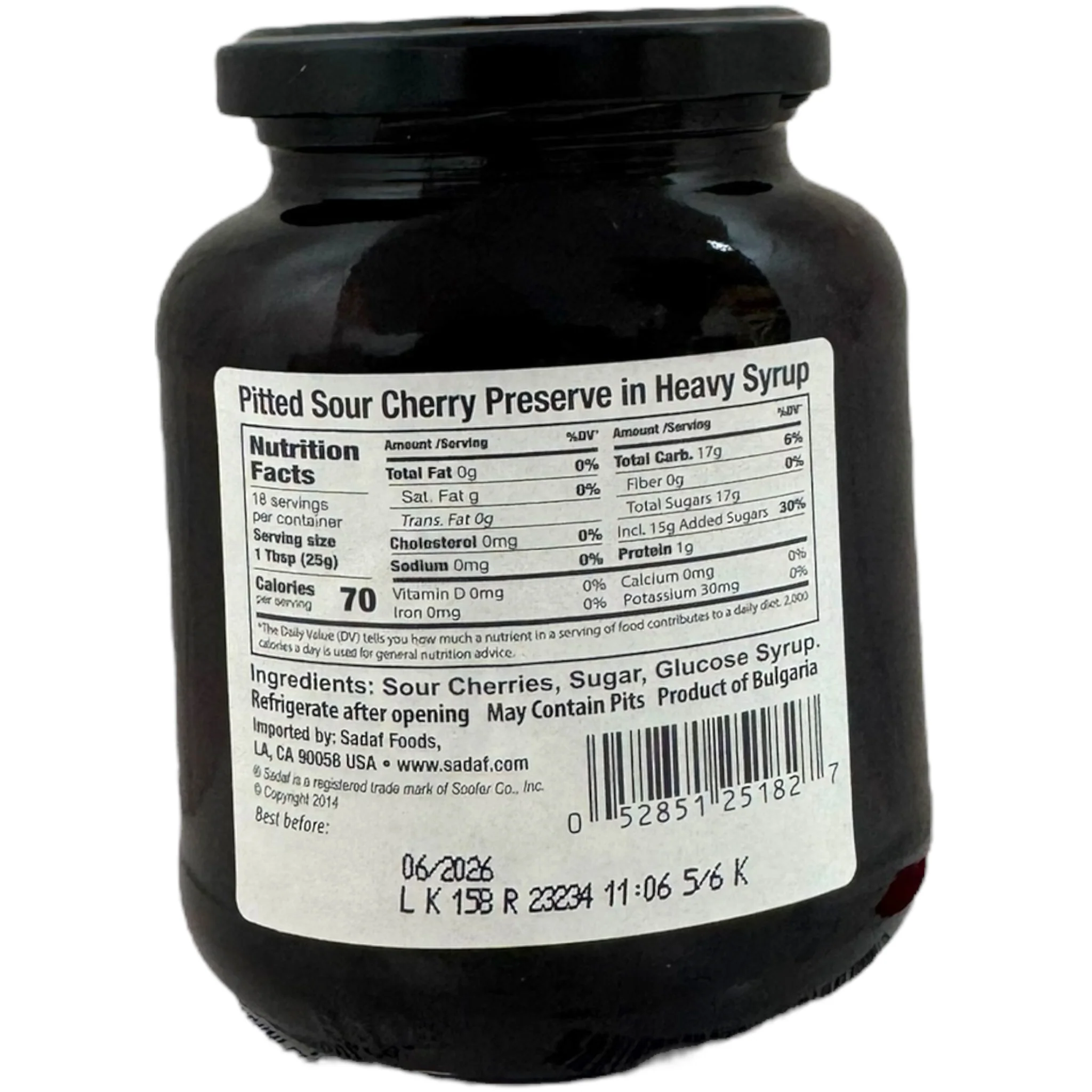 Sadaf Pitted Cherry Jam – Sour Cherry Preserve - Image 2