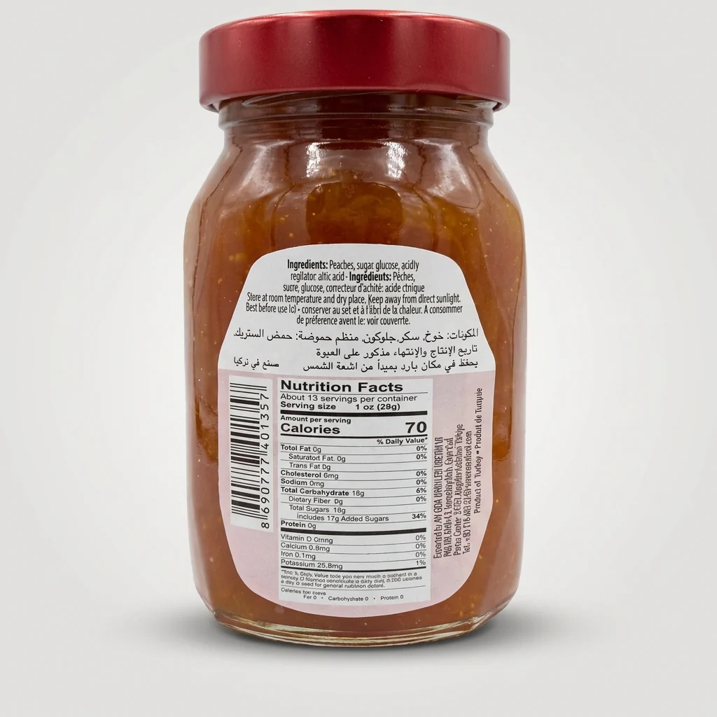 Sera Peaches Preserve 13 oz - 45% Fruit Non-GMO Spread - Image 2