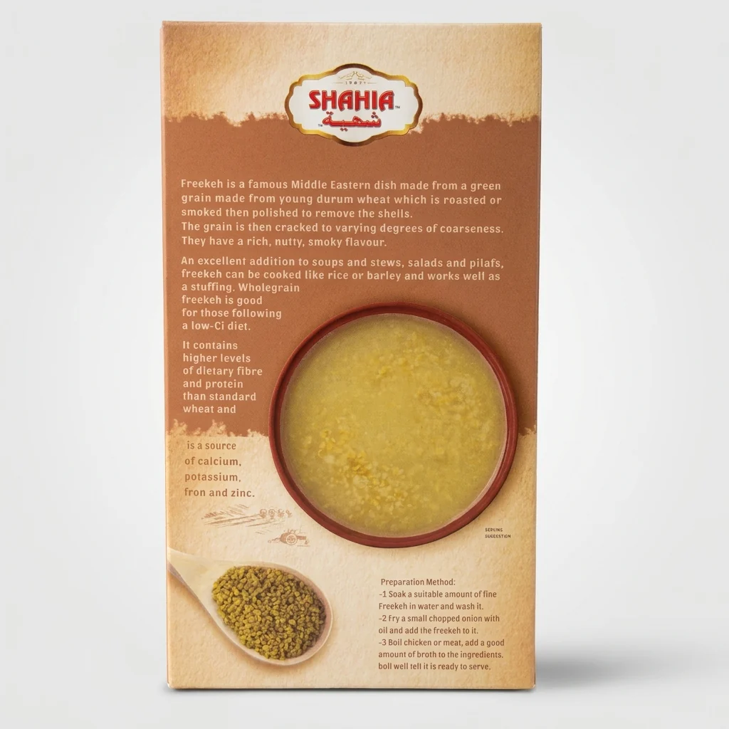 Shahia Fine Freekeh 1.54 lb (700g) - Green Smoked Wheat - Image 2