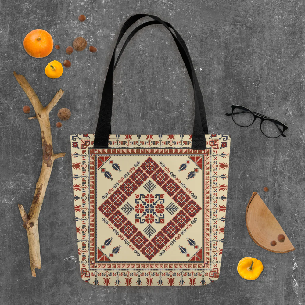 Trendy Tote Bag – Art Pattern, 15" x 15" - Image 11