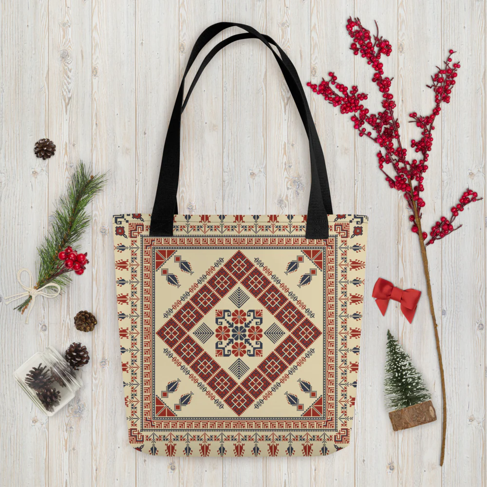 Trendy Tote Bag – Art Pattern, 15" x 15" - Image 12