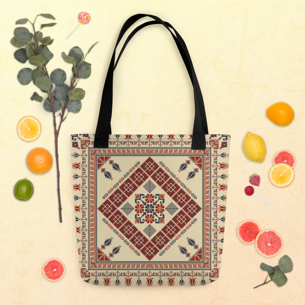 Trendy Tote Bag – Art Pattern, 15" x 15" - Image 13