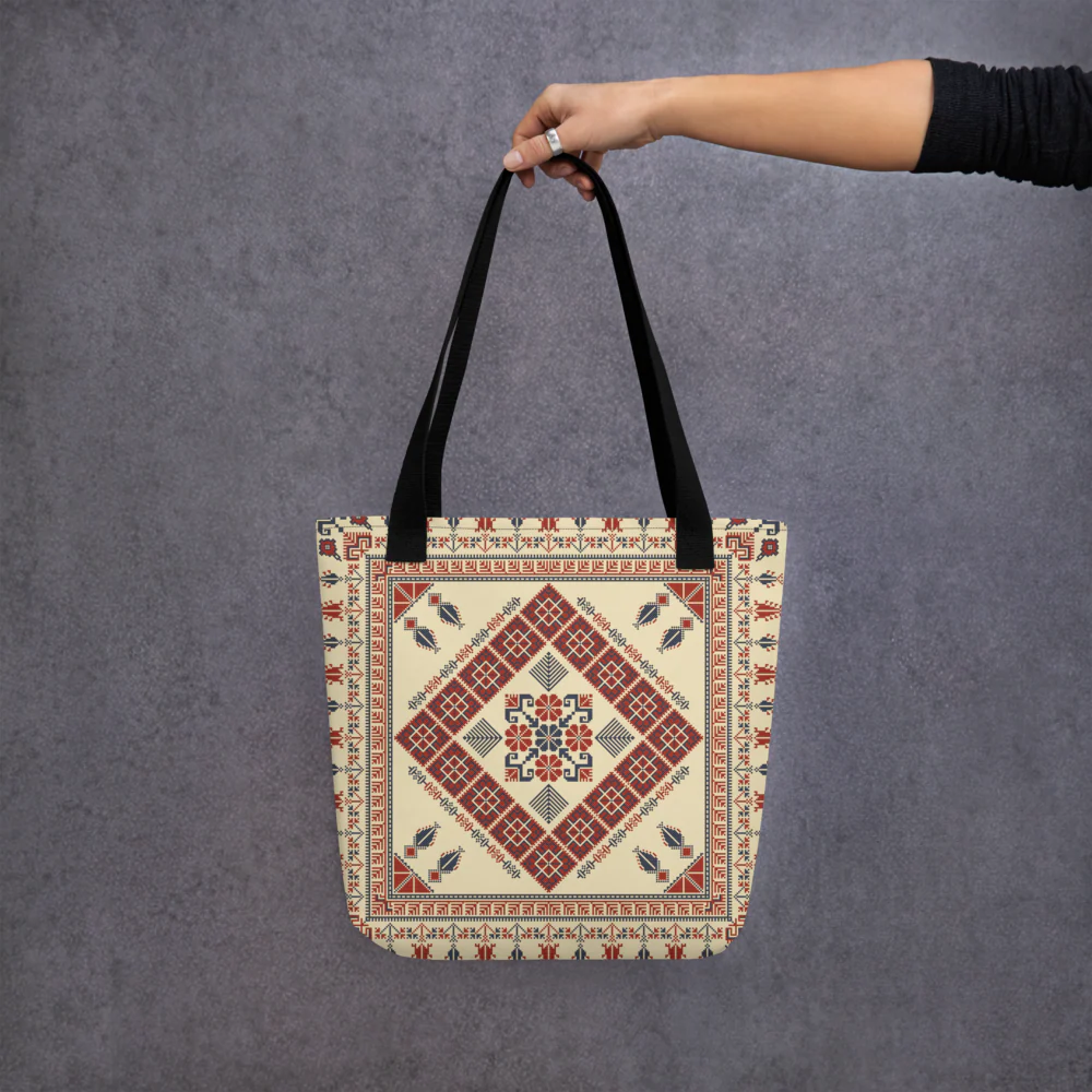 Trendy Tote Bag – Art Pattern, 15" x 15" - Image 14
