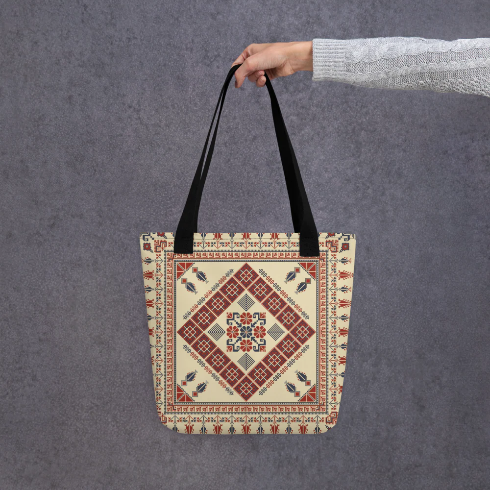 Trendy Tote Bag – Art Pattern, 15" x 15" - Image 15