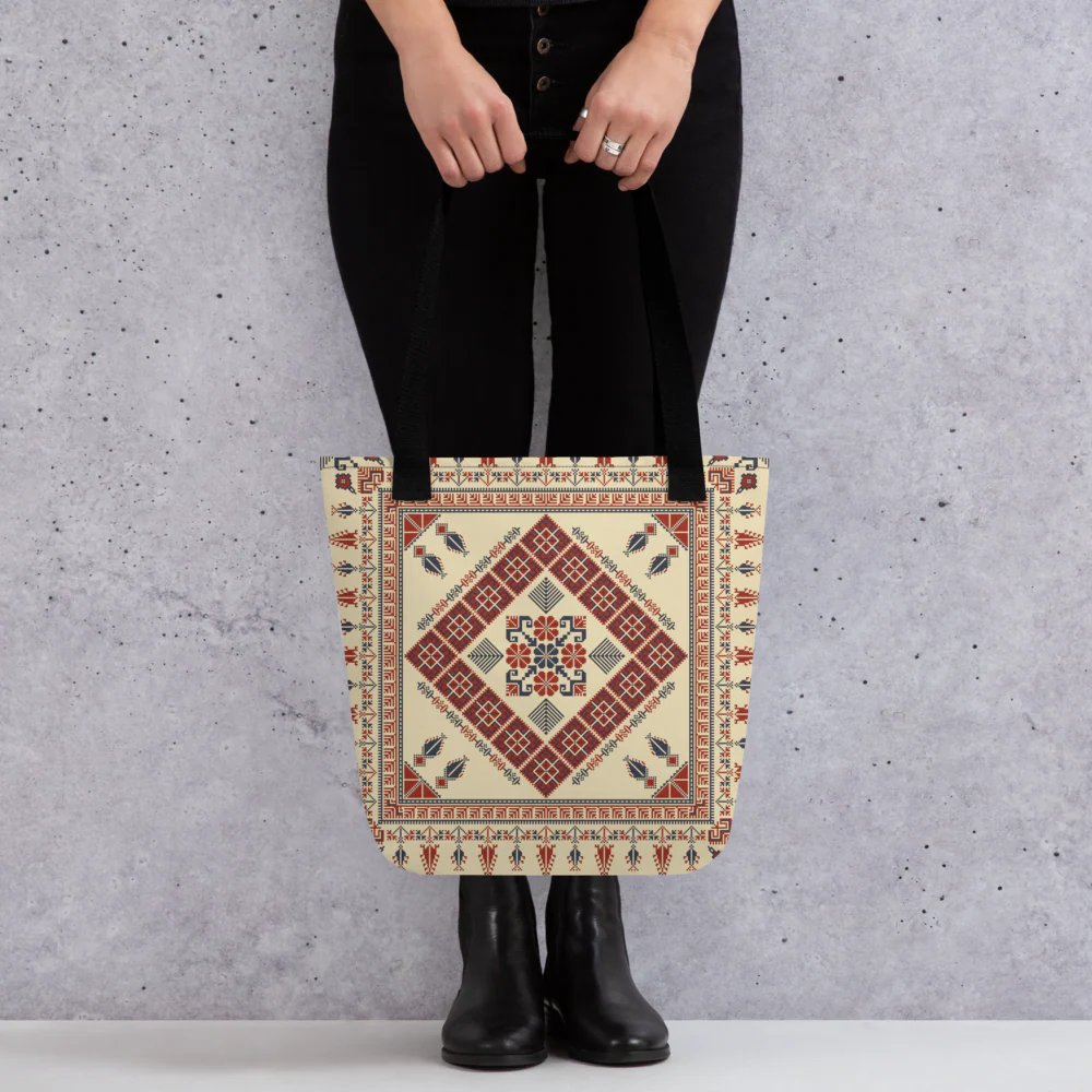 Trendy Tote Bag – Art Pattern, 15" x 15" - Image 16
