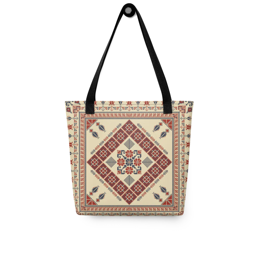 Trendy Tote Bag – Art Pattern, 15" x 15" - Image 3