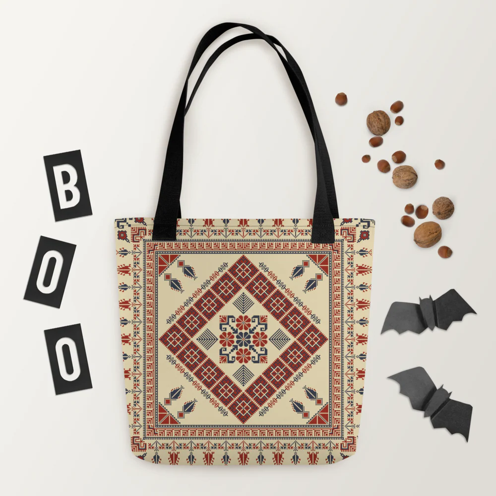 Trendy Tote Bag – Art Pattern, 15" x 15" - Image 5