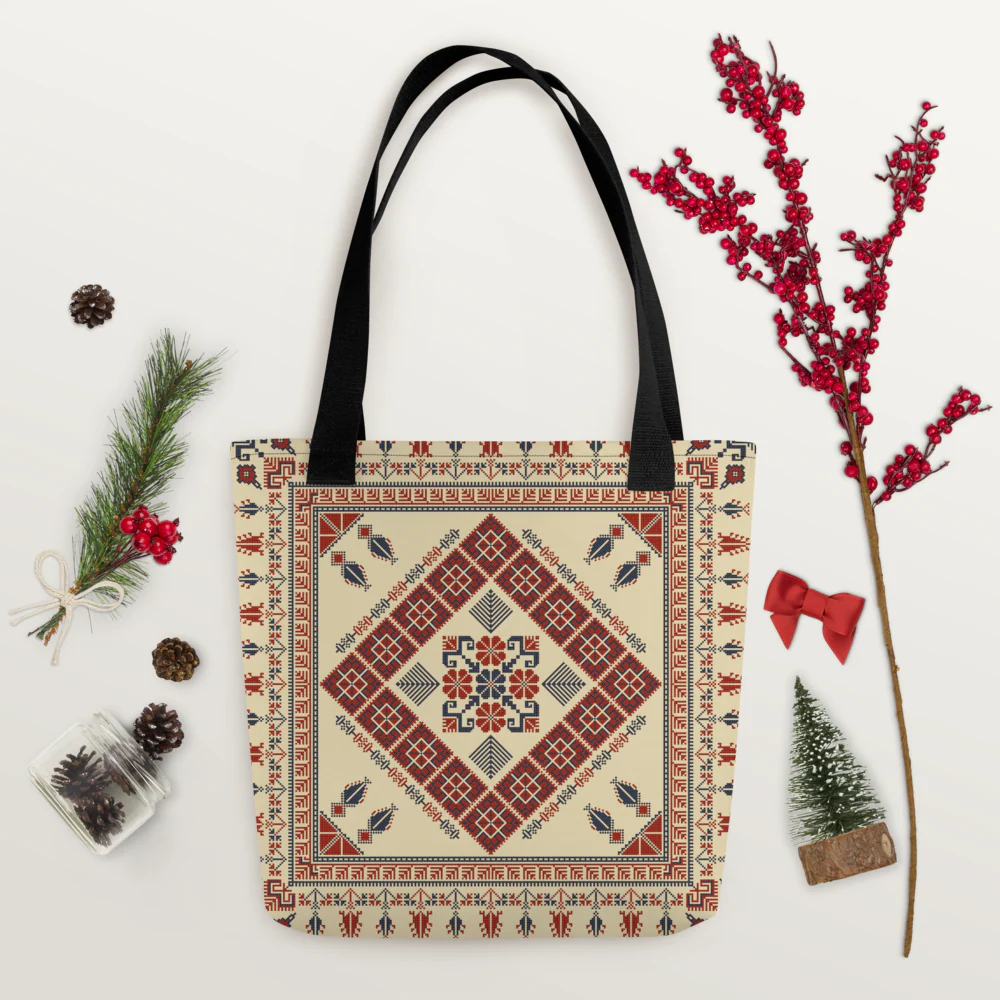 Trendy Tote Bag – Art Pattern, 15" x 15" - Image 7