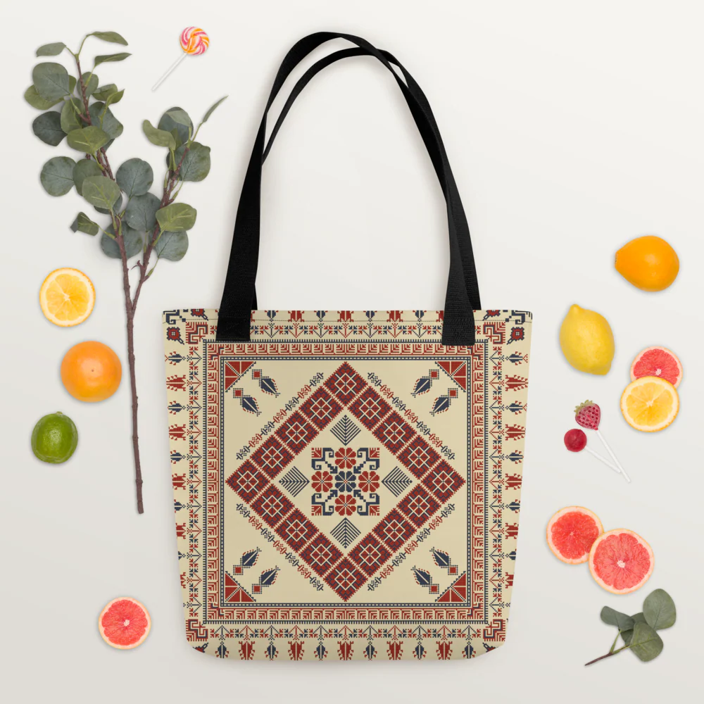 Trendy Tote Bag – Art Pattern, 15" x 15" - Image 8