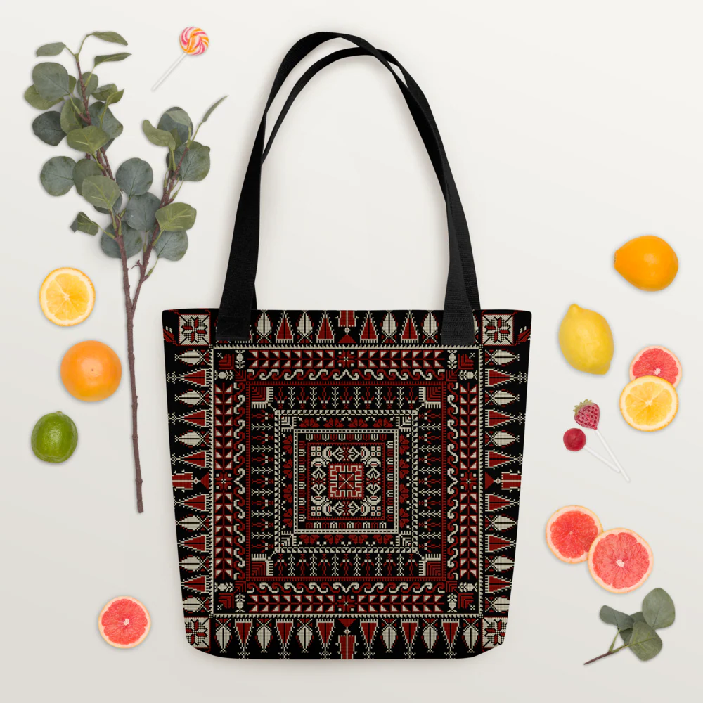 Spacious Tote Bag – Black Art Pattern - Image 12