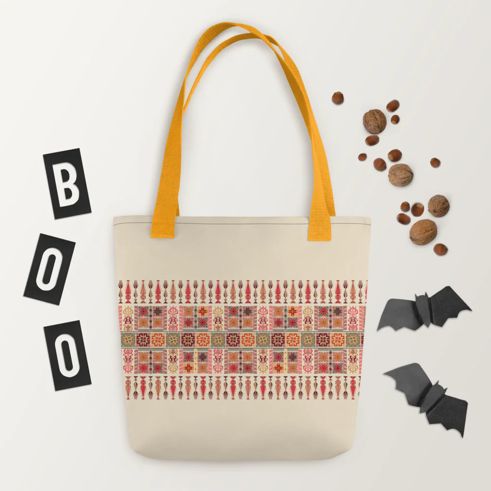 Spacious Tote Bag – Colorful Art Pattern, 15" x 15" - Image 10