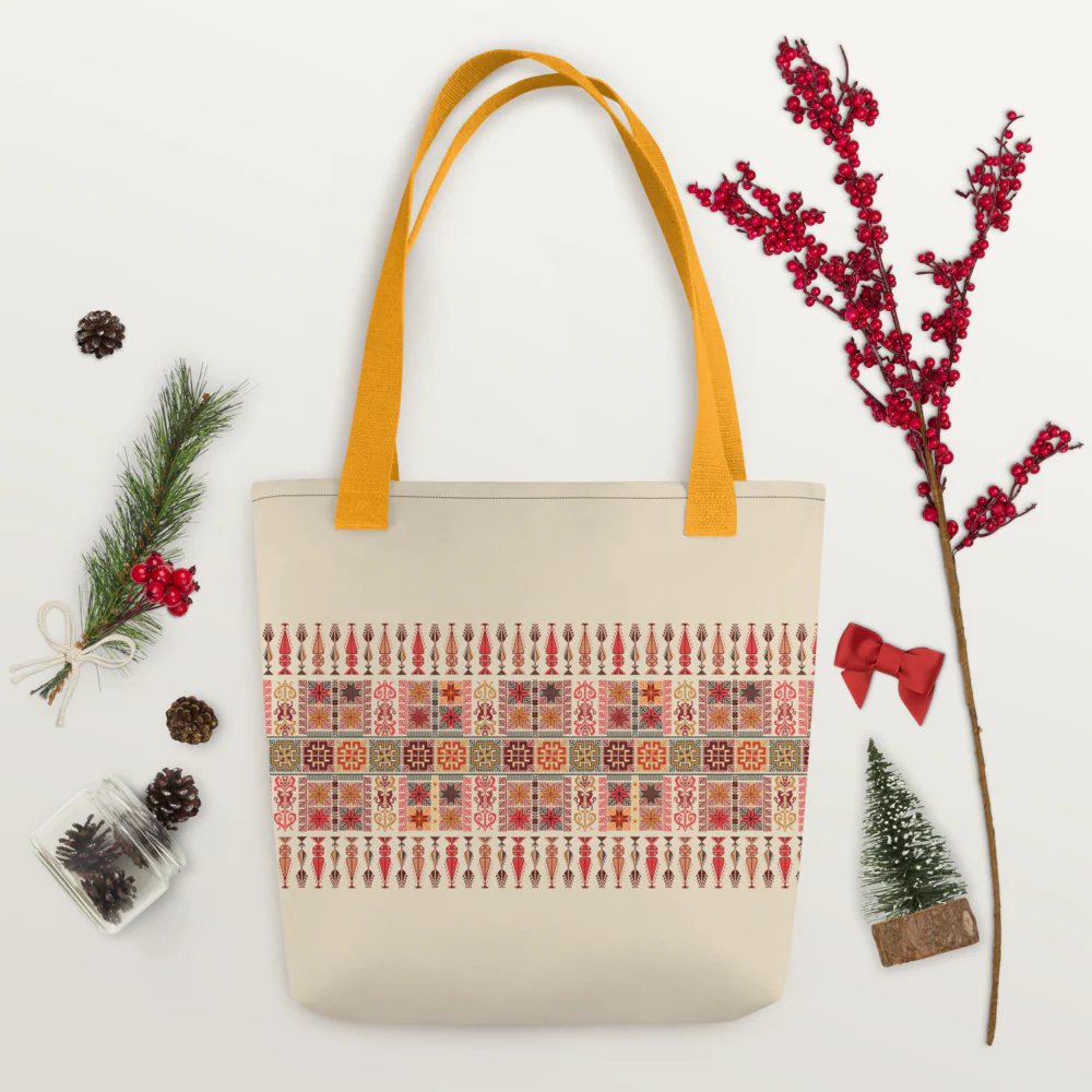 Spacious Tote Bag – Colorful Art Pattern, 15" x 15" - Image 11