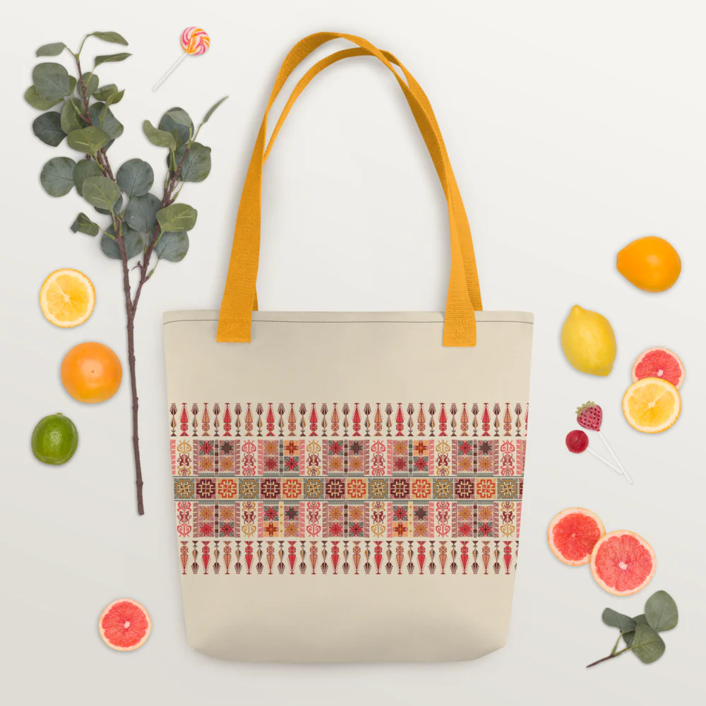 Spacious Tote Bag – Colorful Art Pattern, 15" x 15" - Image 13