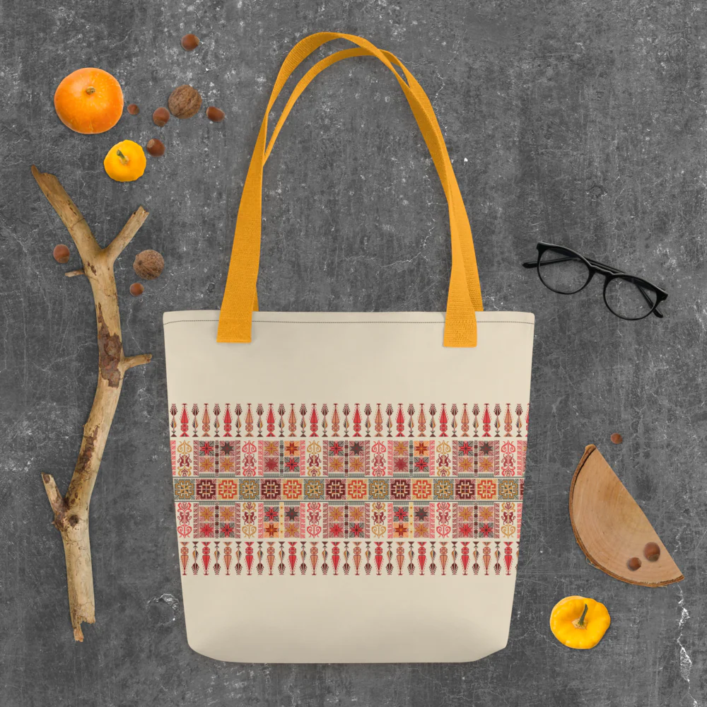 Spacious Tote Bag – Colorful Art Pattern, 15" x 15" - Image 15