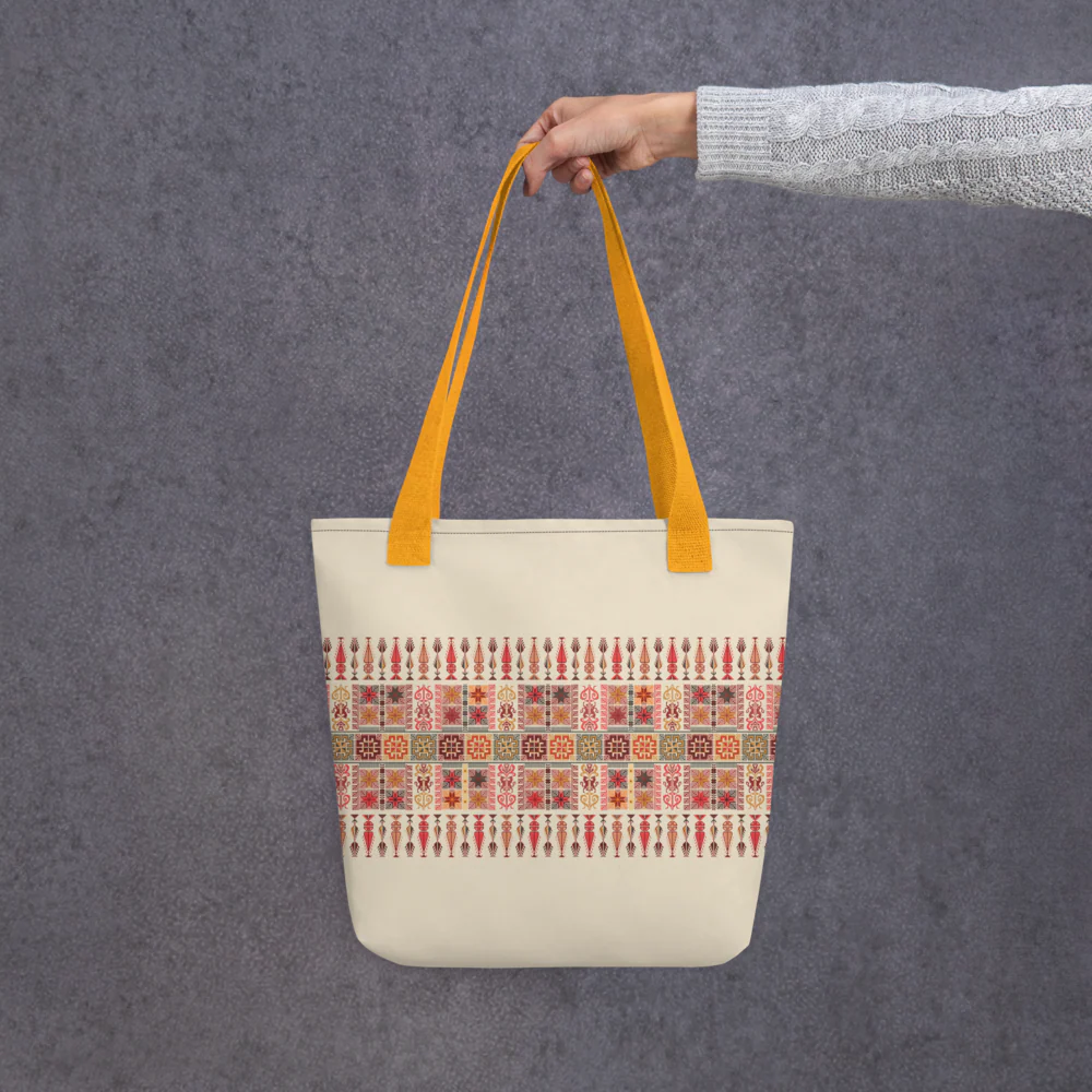 Spacious Tote Bag – Colorful Art Pattern, 15" x 15" - Image 17