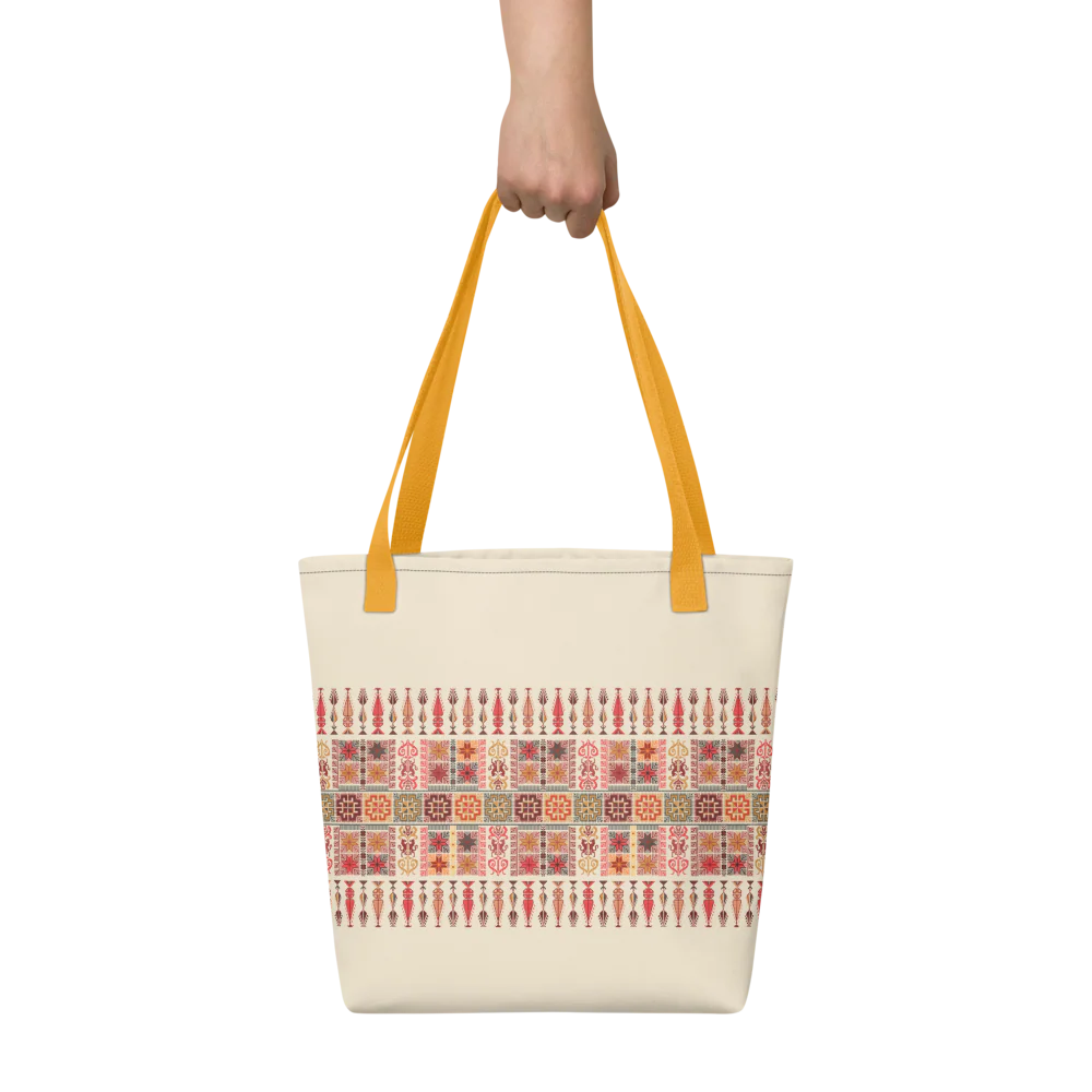 Spacious Tote Bag – Colorful Art Pattern, 15" x 15" - Image 7