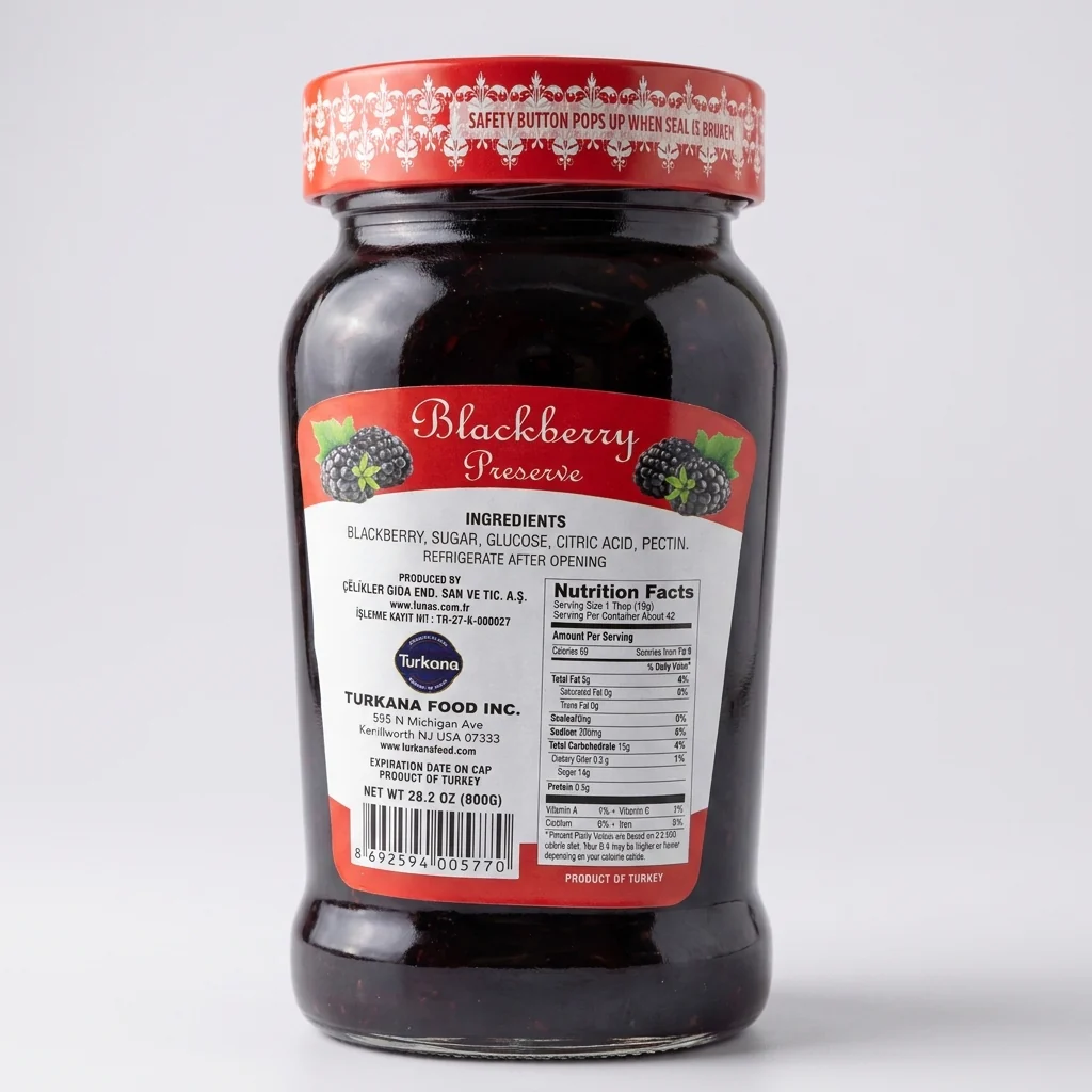Tunas Blackberry Preserve 28.2 oz - Turkish Fruit Jam - Image 2
