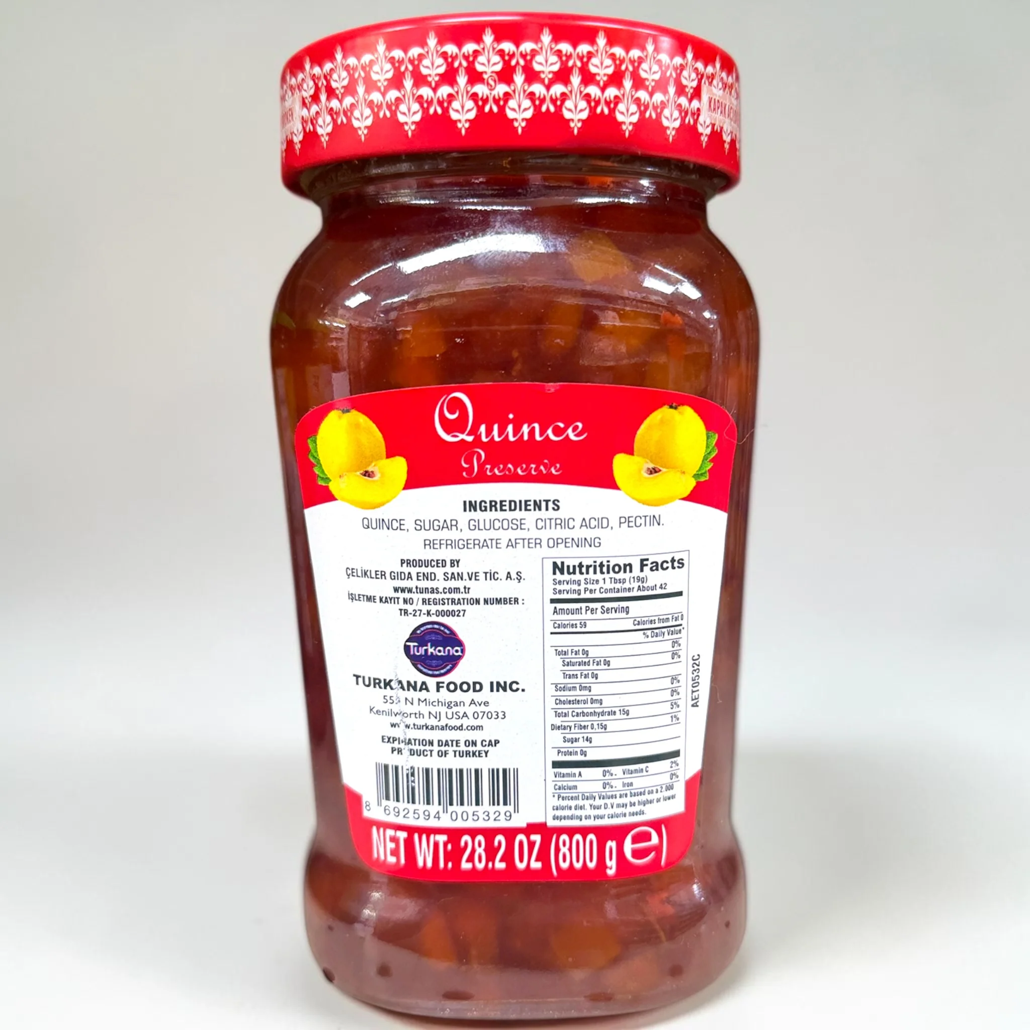 Tunas Quince Preserve 800g - Turkish Fruit Spread Sweet Jam - Image 2