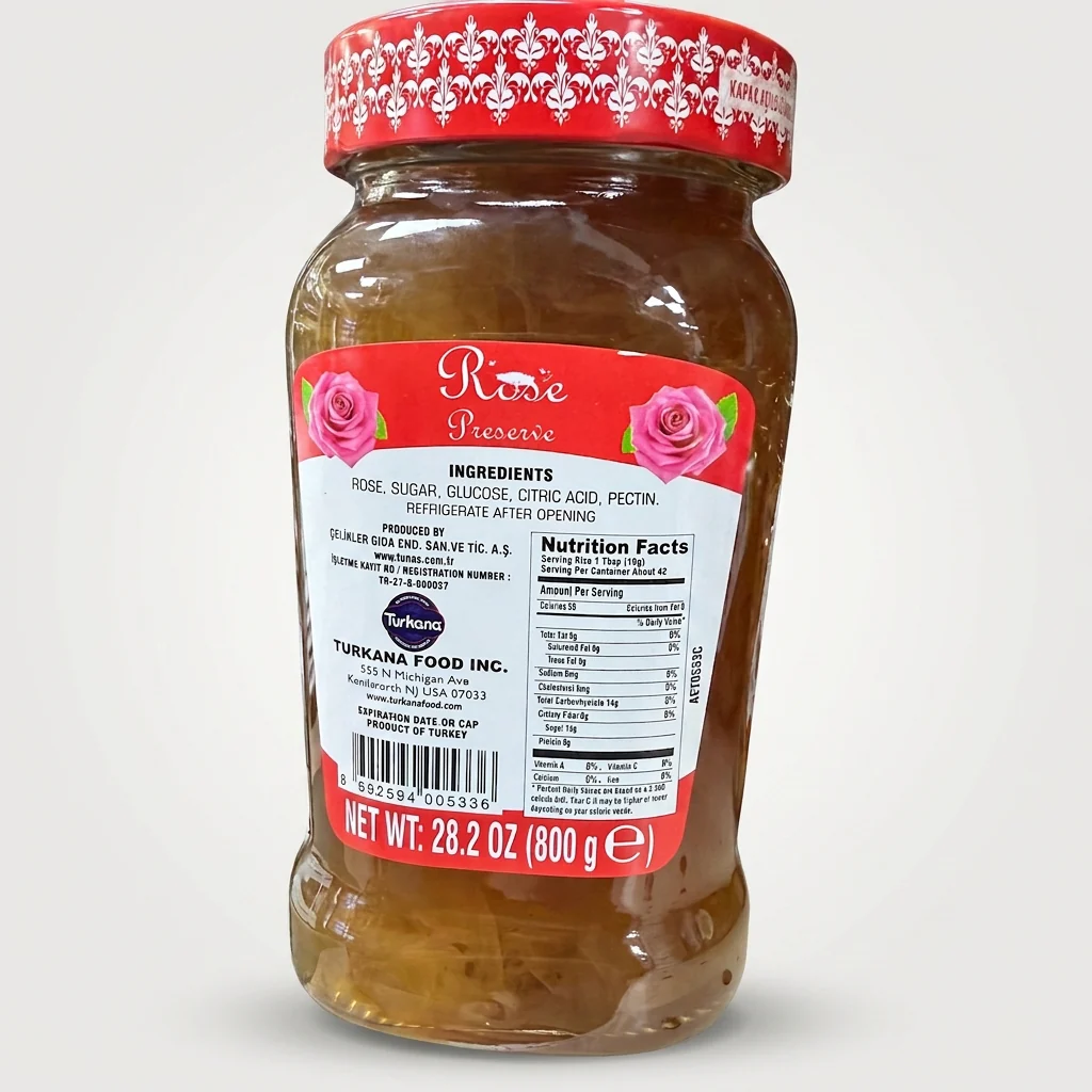 Tunas Rose Preserve 28.2 oz - Authentic Turkish Rose Petal Jam - Image 2