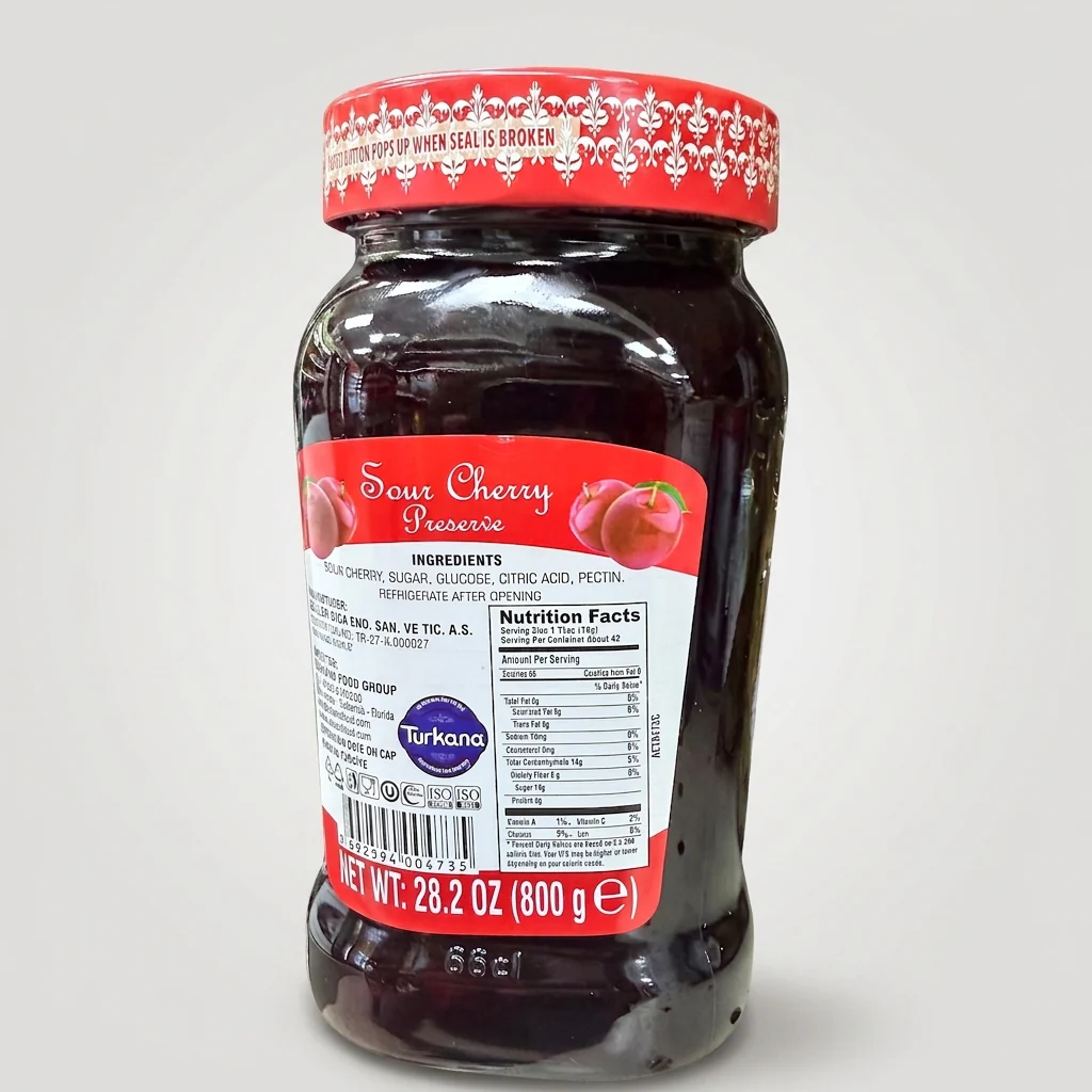 Tunas Sour Cherry Preserve 28.2 oz - Premium Turkish Fruit Spread - Image 2
