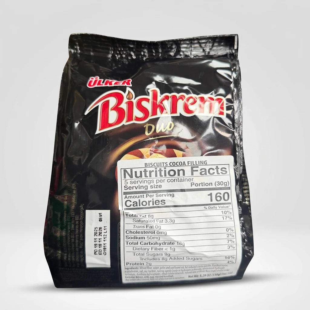 Ülker Biskrem Duo 160g - Chocolate Filled Swirl Biscuits - Image 2