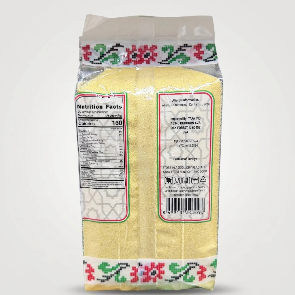 YAFA Semolina Fine 2 lbs - Premium Palestinian Wheat Semolina - Image 2