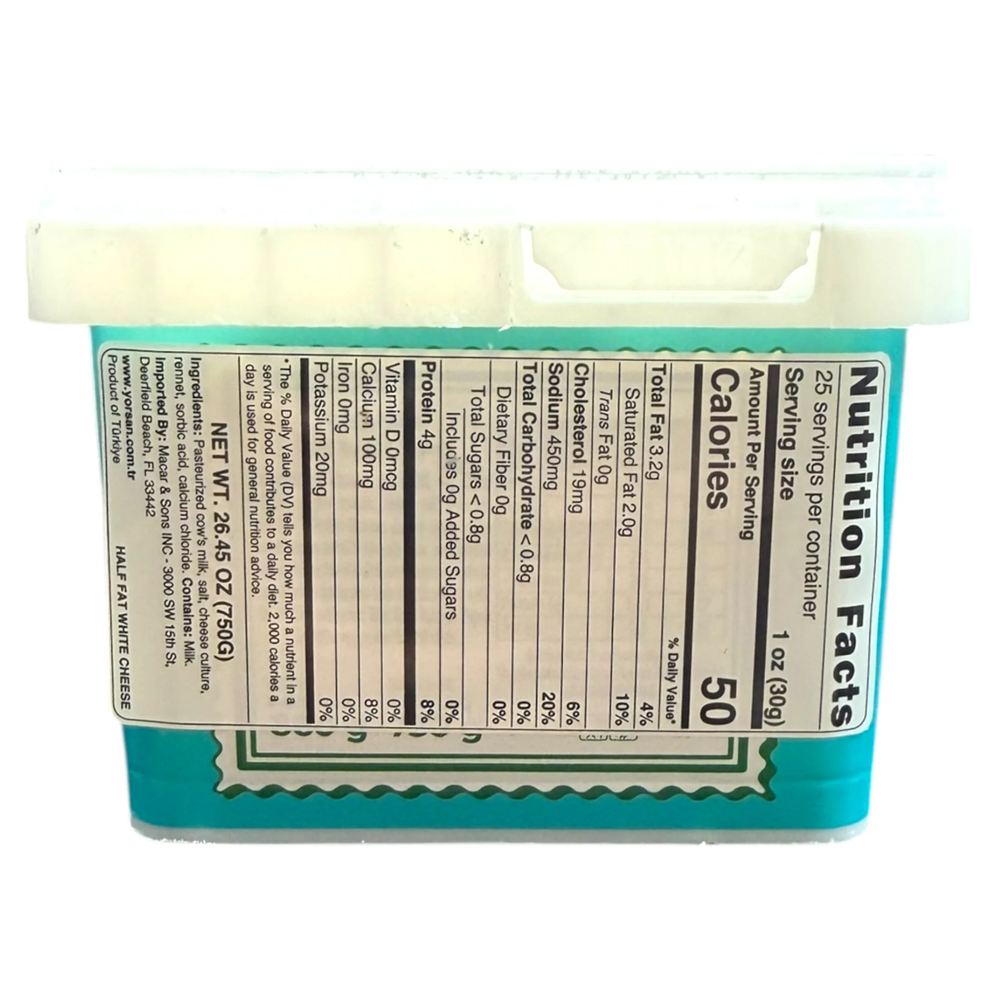 Yorsan Half Fat White Cheese 750g - Creamy, Healthy Snack Option, Perfect for Cooking and Salads - Image 3