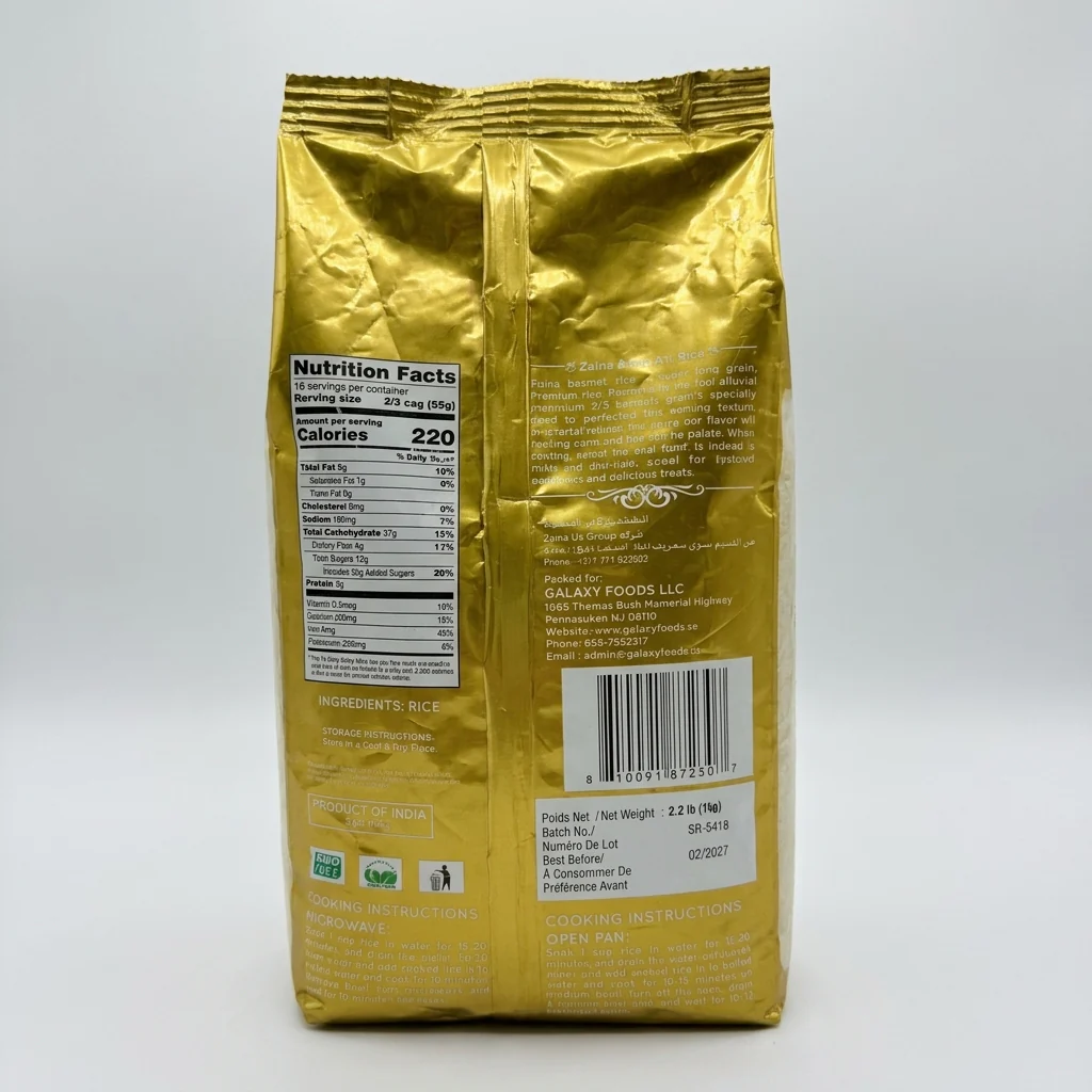 Zeina Basmati Rice 2.2 lb - Extra Long Grain 1121 Sella - Image 2