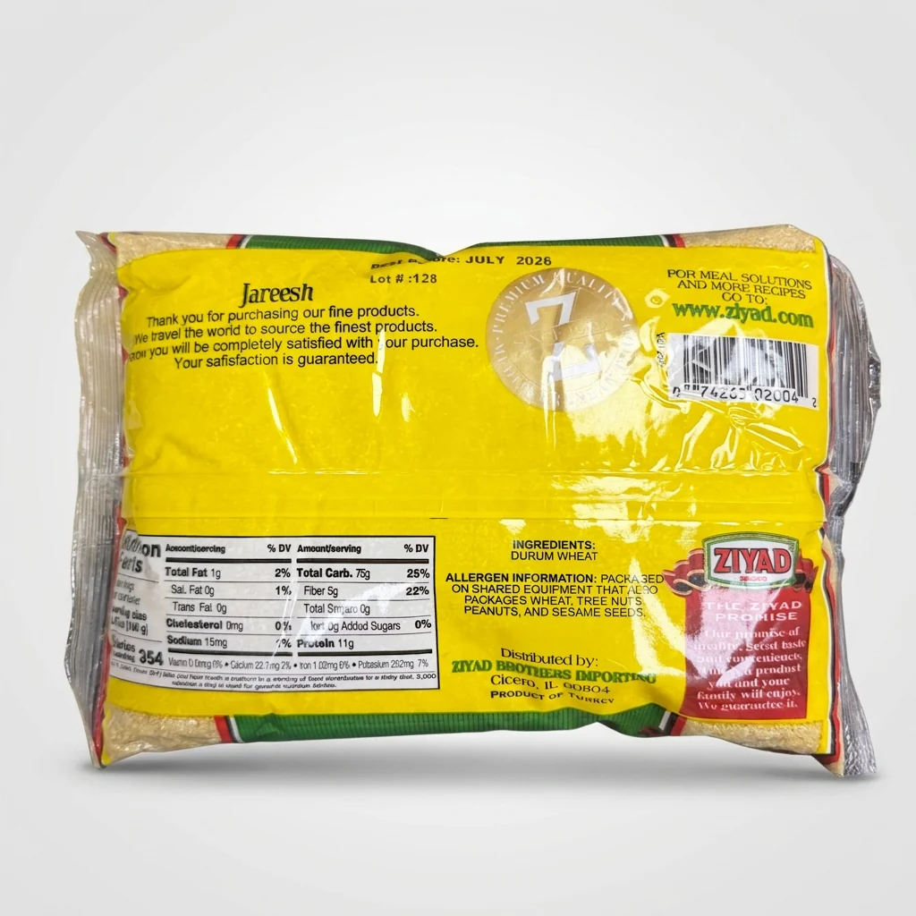 Ziyad Jareesh Fine 32 oz - Premium Quality Crushed Durum Wheat - Image 2