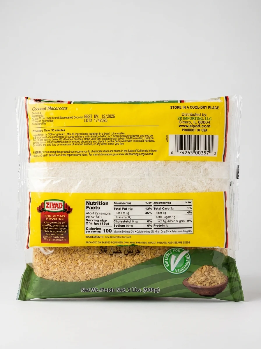 Ziyad Premium Macaroon Coconut 12 oz - Sweetened Shredded Coconut - Image 2