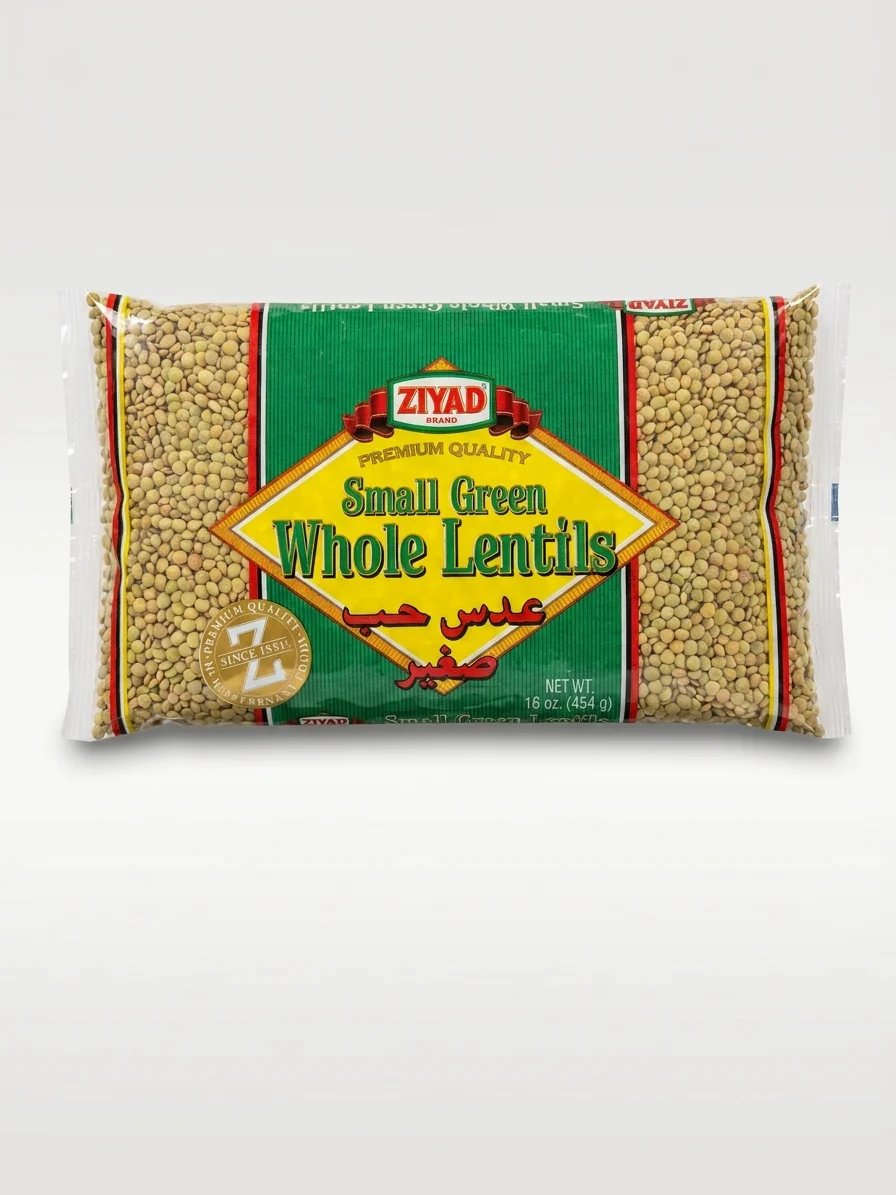 Ziyad Small Green Whole Lentils 16 oz - Premium Quality
